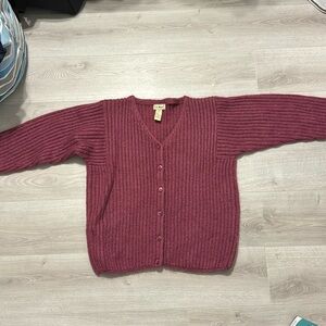 Vintage LL Bean Magenta Mohair Cardigan